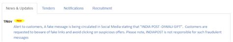 Notice to Customers: Beware of Fake "INDIA POST - DIWALI GIFT" Messages