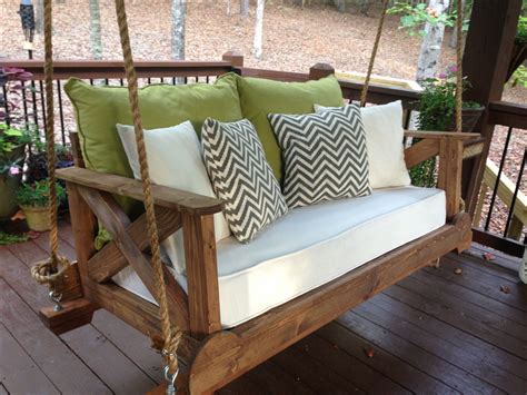 wooden porch swings 31 - HomeCoach | Diy porch swing bed, Diy porch ...