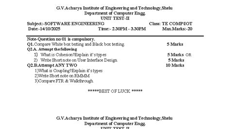UT-1 QP DWM - Unit Test Paper for TE Engineering (Comp Engg) - Studocu
