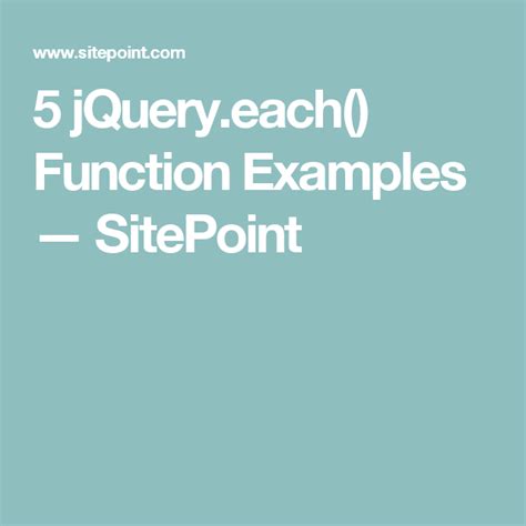 jQuery each() Method: Iterate Over a jQuery Object
