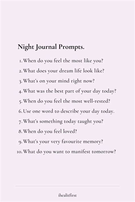 Image result for Night Time Journal Prompts