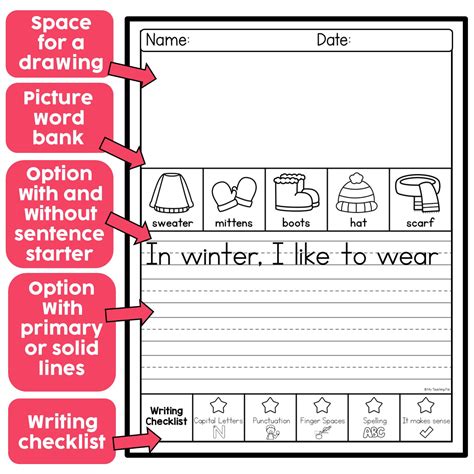 Kindergarten Writing Prompts