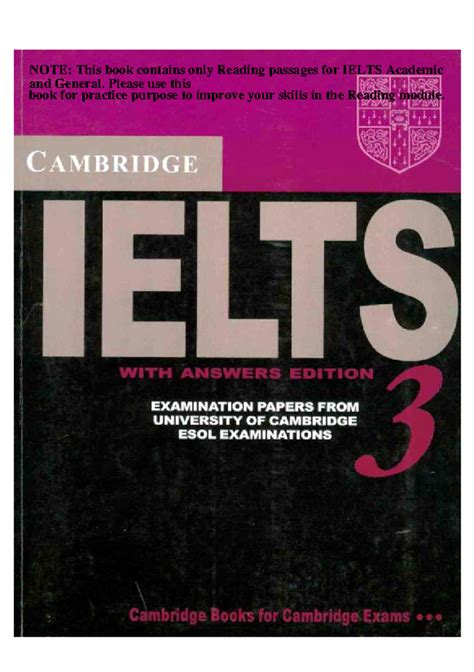 Cambridge IELTS 3: Reading Practice Tests for Academic & General - Studocu