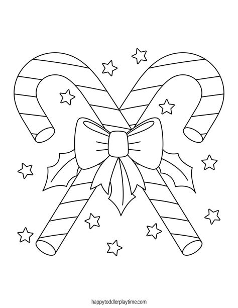 Free Printable Candy Cane Coloring Pages For Kids - Happy Toddler Playtime