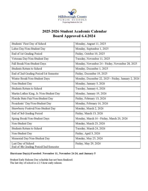 Dll Grade 6 1st Quarter 2025 2026 School Calendar Hillsborough County