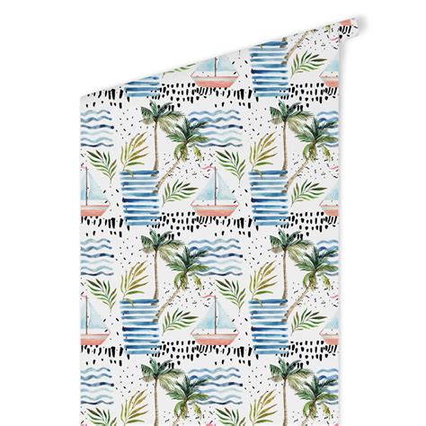 Patterned wallpaper – Watercolour Holiday | wall-art.com