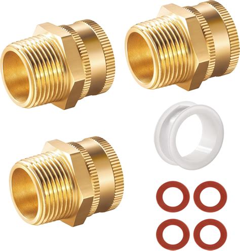 Amazon.com : Brass Garden Hose Adapter, 3/4”GHT Female x 3/4”NPT Male ...