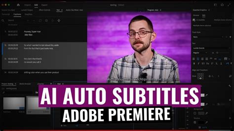 AI auto subtitles in Adobe Premiere - YouTube