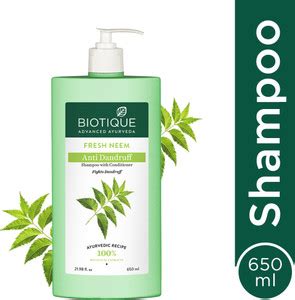 BIOTIQUE Fresh Neem Anti Dandruff Shampoo & Conditioner Controls ...