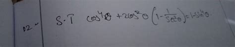 10 th trigonometry maths question.. please solve this? - Brainly.in