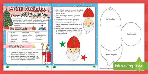 Saint Nicholas Tree Decoration Craft