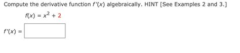 Image result for Compute the Derivative Function Algebraically