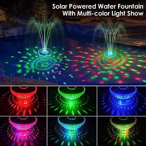 ChlorStar Solar Floating Pool Fountain with Underwater Lights Show ...
