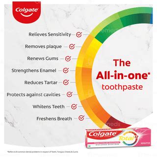 Colgate Total 12 Sensitive Anticavity Toothpaste 150gm With 1 Premium ...