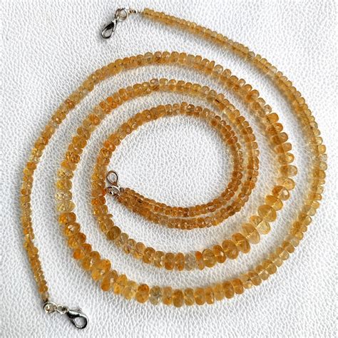 Natural Brazilian Citrine Faceted Rondelle Beads 3.5-8mm Graduated 16.5 ...