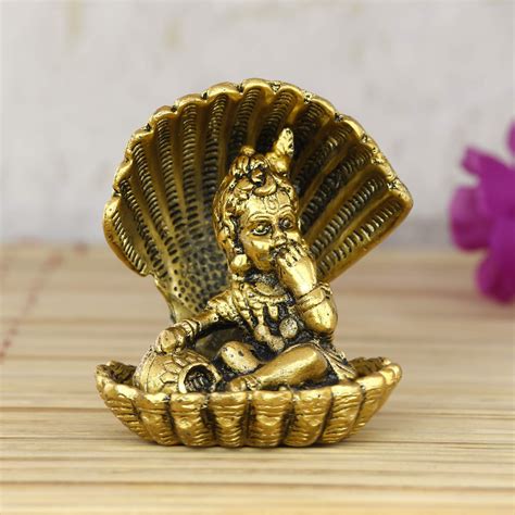 Buy eCraftIndia 'Golden Bal Gopal Krishna Having Makhan' Decorative ...