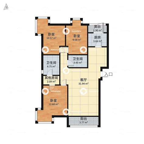北京市大兴区 兴华园2室1厅1卫 78m²-v2户型图 - 小区户型图 -躺平设计家