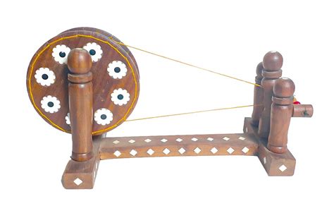 CCIC Handicraft CHARKHA Plastic Inlaid CH2F SHEESHAM Wood and Colors ...
