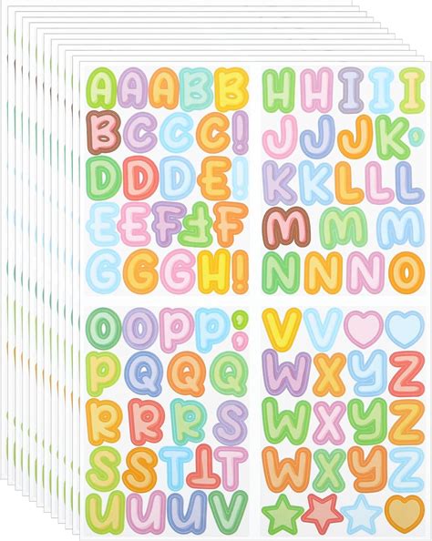 Amazon.com: PATIKIL Alphabet Letters Stickers, 24 Sheets Self Adhesive ...