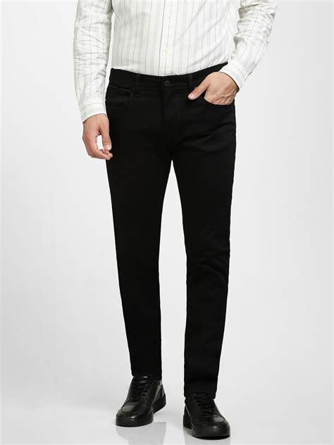 Buy Black Organic Cotton Leon Slim Jeans for Men Online