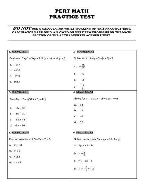 Florida Pert Math Practice Test 的图像结果