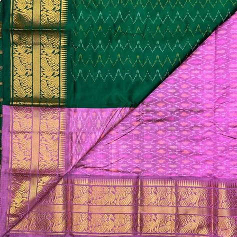 Handwoven Ikkat Weave Pure Mangalagiri Silk Saree -3712 – FABK