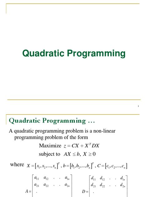 Image result for Quadratic Programming