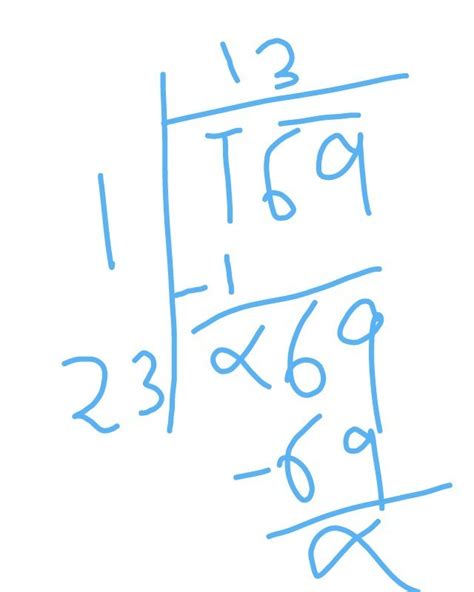 square root of 169 by long division method - Brainly.in
