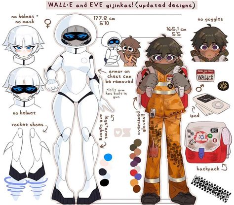WALL-E and Eve Gijinkas | WALL-E | Esboços bonitos, Personagens de ...