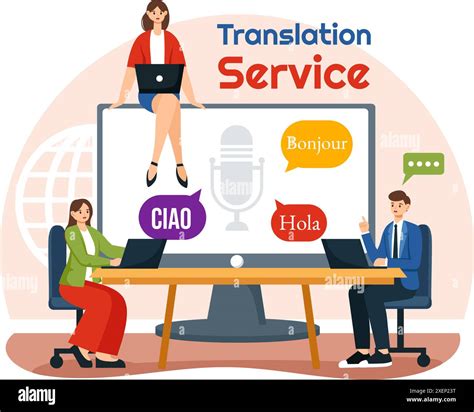 Translator Service Vector Illustration with Language Translation for Various Countries and ...
