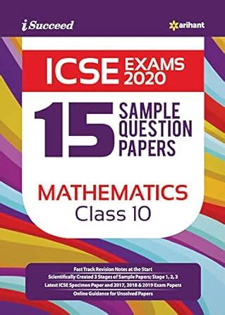 15 Sample Question Papers ICSE Mathematics Class 10 2019-20 (Old ...