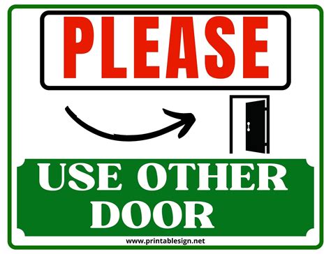 Free Printable No Entry Sign Templates Printable Downloadno Entry Please Use Other Door Sign