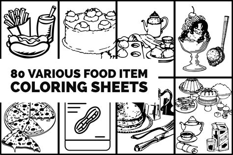 80 Food Coloring Sheets Graphic by The Tenacious Type Studio · Creative ...