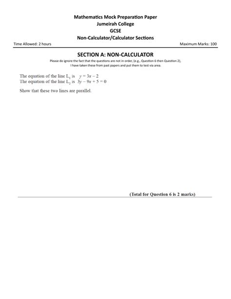 Image result for Math GCSE Mock Test