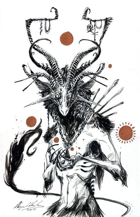 scary goat drawing