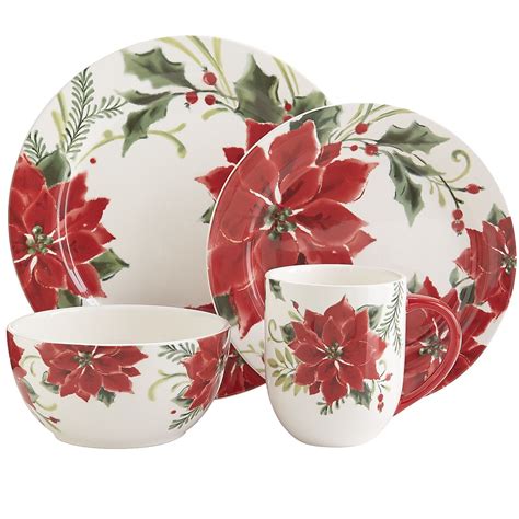 Classic Poinsettia Dinnerware | Christmas dinnerware sets, Christmas ...
