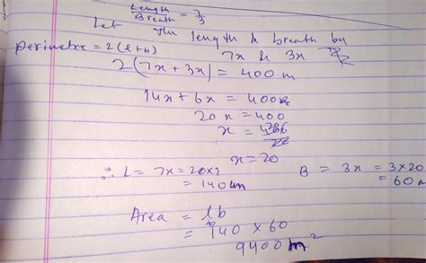 The length and breadth of a rectangular park are in the ratio 7:3 and ...