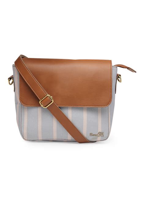 Get Grey Stripe Sling Bag at ₹ 1100 | LBB Shop