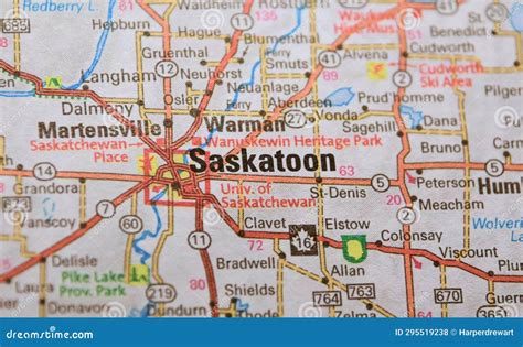 Map Image of Saskatoon, Saskatchewan, Canada Stock Photo - Image of shows, donavon: 295519238