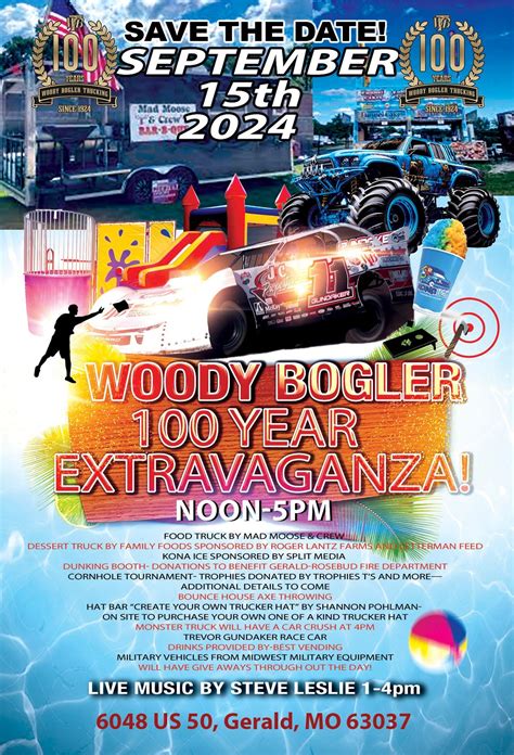 Woody Bogler 100 Year Extravaganza! , 6048 Hwy 50, Gerald, MO, United ...