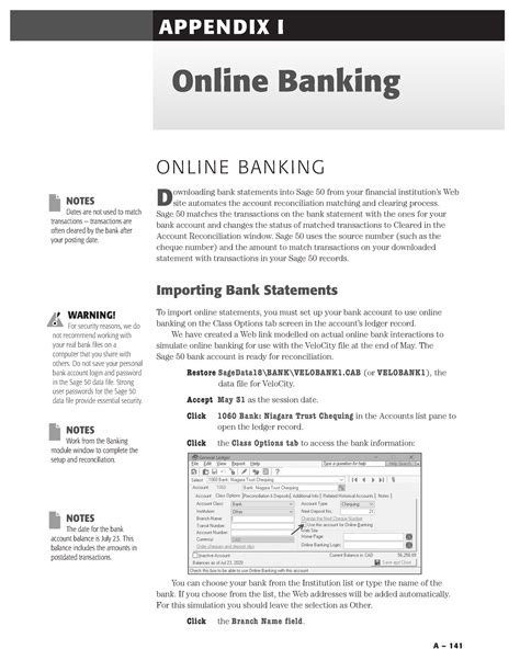 Appendix I - Accounting software - APPEN DIX I A – 141 Online Banking O ...