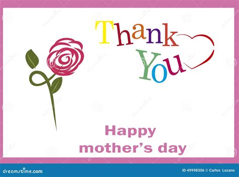 Thank You Mom, Happy Mothers Day Stock Illustration - Illustration of ...