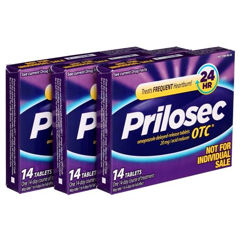 Prilosec OTC 24 Hour, Omeprazole Delayed-Release Tablets, 20mg Acid Reducer, 42 Tablets (3 Pack ... - maximum dose of omeprazole in 24 hours