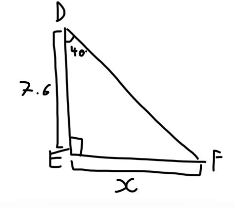trigonometry - 40-50-90 Triangle with Cosine Equation - Mathematics ...
