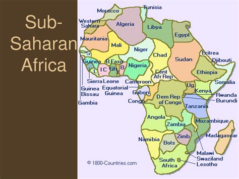 Map Of Sub Saharan Africa Countries