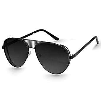 Buy ELEGANTE UV Protected Steampunk Aviator Sunglasses for Men (Black ...
