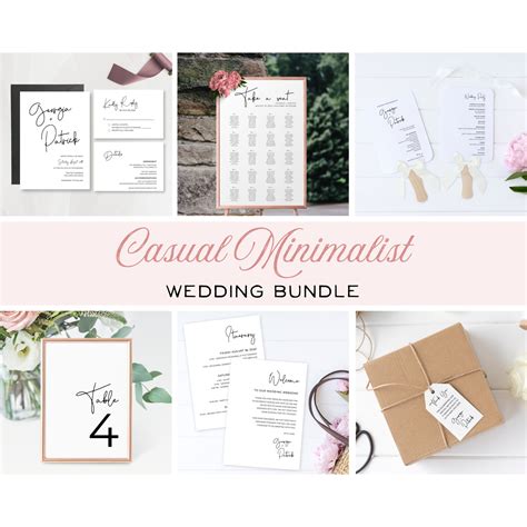 Casual Minimalist Editable Wedding Invitation Collection Template ...