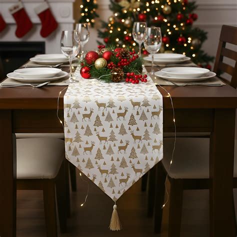 Buy TIED RIBBONS Christmas Table Runner 6 Seater (Long, 77 Inch) for ...