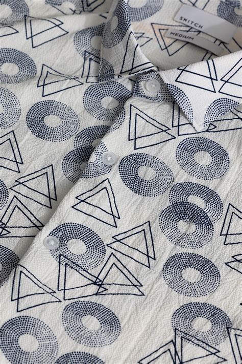 Buy Men's Tricle Grey Abstract Shirt Online | SNITCH