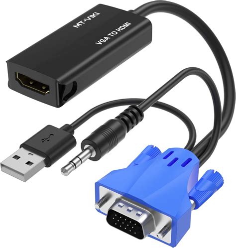 Amazon.com: DTech HDMI to VGA Adapter with 3.5mm Audio Port (PC HDMI ...